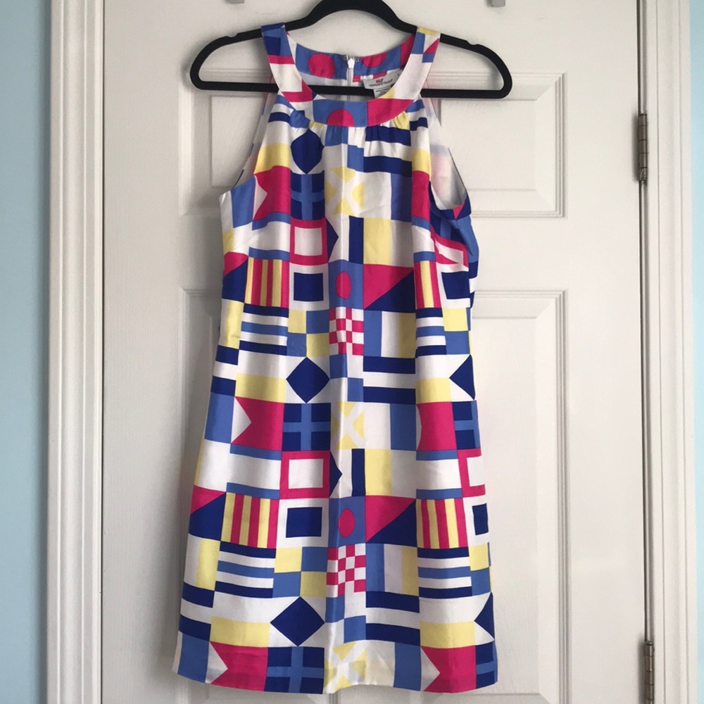Vineyard Vines Country Club Flag Silk Dress